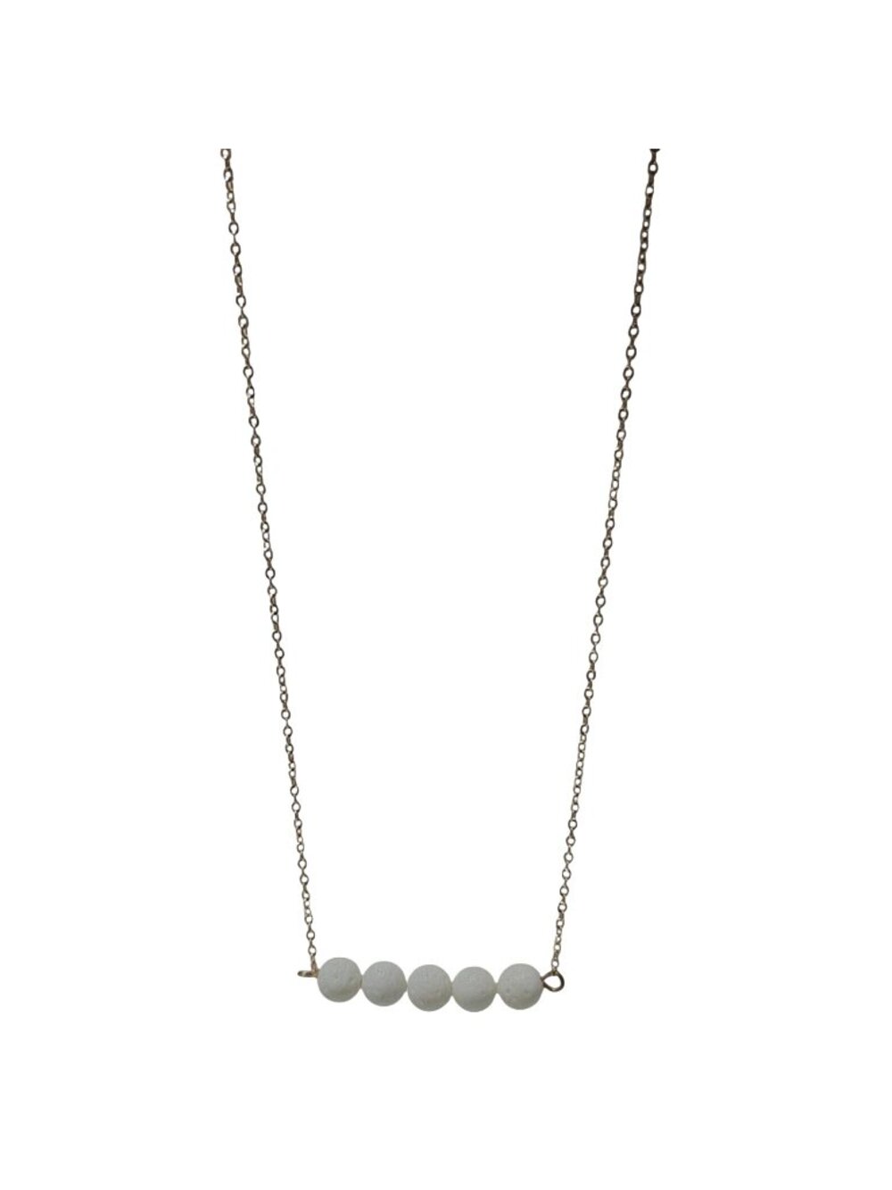 Dainty Gold Chain Bar Necklace White Beads Boho Minimalist Fashion Jewelry